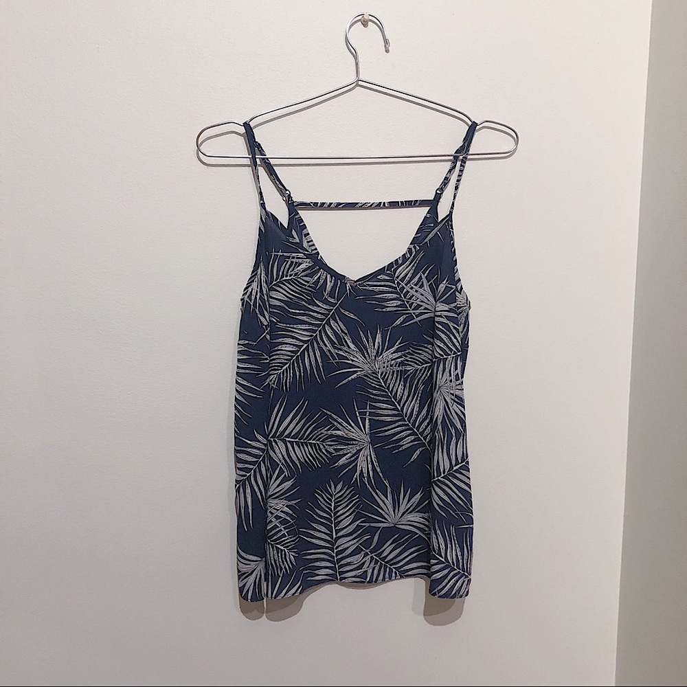 Atmosphere Sleeveless Strappy Loose Tropical Navy Top